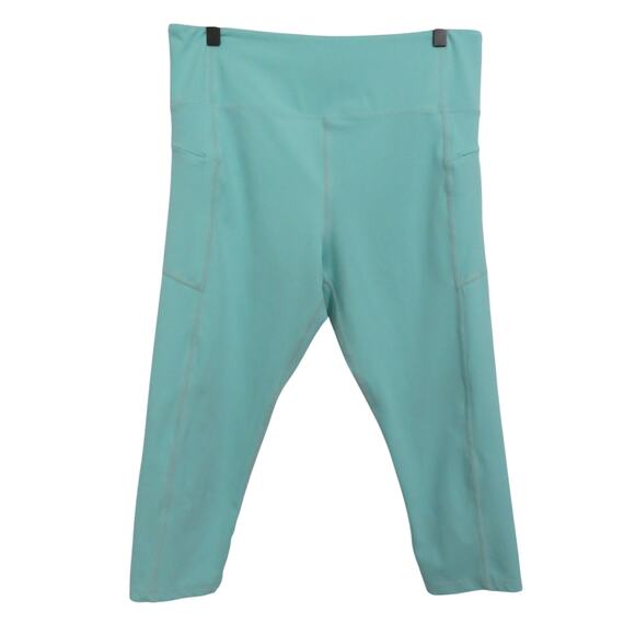 Zyia Active Womens Size 16 Mint Aqua Blue Cropped Legging Athletic Wear - Picture 1 of 5